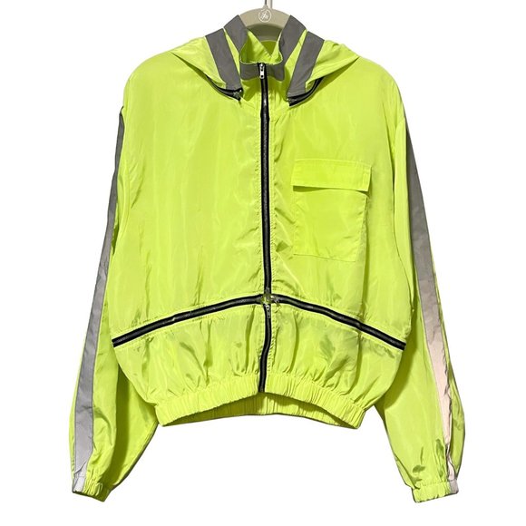 None Jackets & Blazers - Neon Wind Jacket Sports Yoga Convertible Rain Jacket - Size M